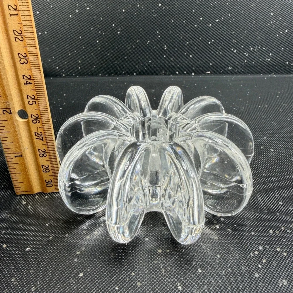 Rosenthal Studio Line Flower Disc Crystal Taper Candle Holder Single Germany